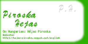 piroska hejas business card